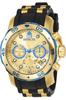 Watch Pro Diver Quartz 48mm Case Gold Black Stainless Steel Polyurethane Strap Gold Dial 17887 [Invicta] Men's [Item]