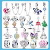 2023 Charms Sparkling Butterfly 925 Silver Dangle Charm Fit Fashion Style Bracelet Pendent Women Beads for Jewelry
