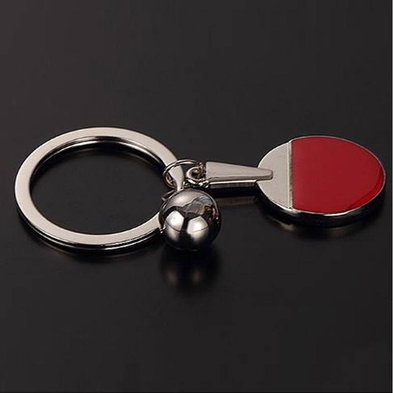 Novelty Creative Sport Table Tennis Racket Keychain Metal Key Ring Holiday Souvenir Keychain Gift