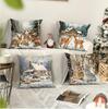 Christmas Pillowcase Living Room Polyester Printed Decorative Pillowcase Nordic Christmas Pillow