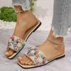 Large-size Slippers Women's 2025 Summer New Ethnic Style Character Comfortable Soft-bottomed Flat-bottomed Slippers