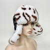 Winter Warm Rex Rabbit Fur Hats Outdoor Thick Earflap Bomber Hats Ushanka