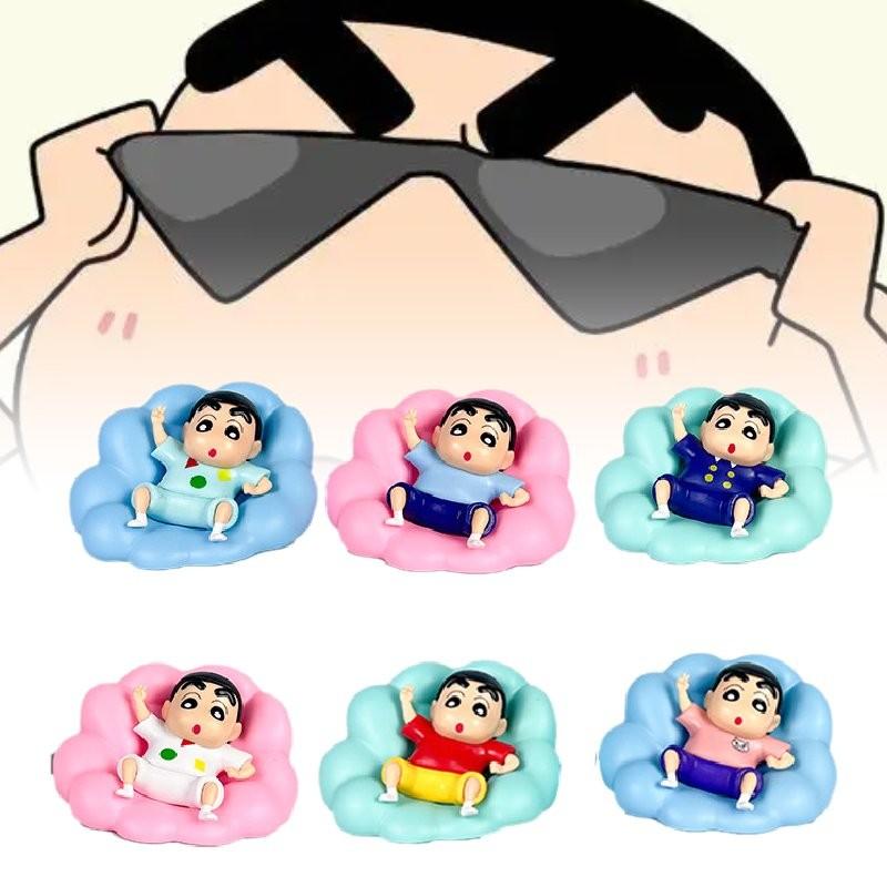 6pcs Cloud Pajamas Crayon Shin Chan Toy Doll Pvc Model Desktop Decor Gifts Xmas