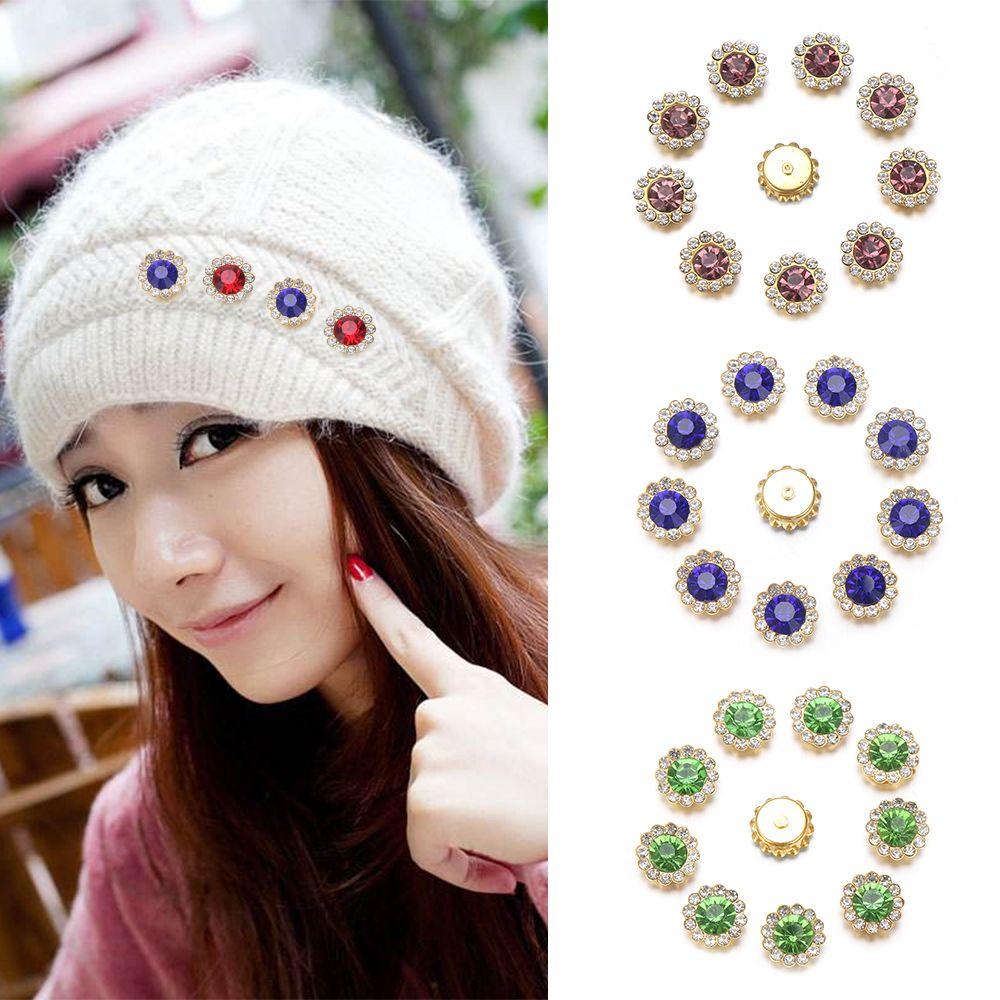 Apparel Sewing Sparkling Flower-shaped Clothes Decoration Rhinestone Buttons Crystal Glass Stone