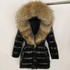 2025 Women's Shiny Coat: Fox Fur Collar, Thickened Long Down Jacket