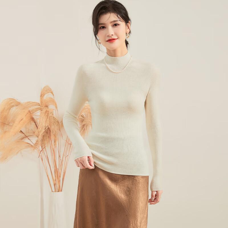 Jinjuan Women's Semi-Turtleneck Wool Sweater