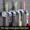 Wall Mounted Mop Holder Plastic Material Bathroom Broom Hanger Mop Fixed Clip  Laundry Room