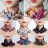 Mesh Pearl Pendant Fake Collar Elegant Printed Women False Collar Ruffle Lace Small Scarf Shiny Headware Dress Accessories