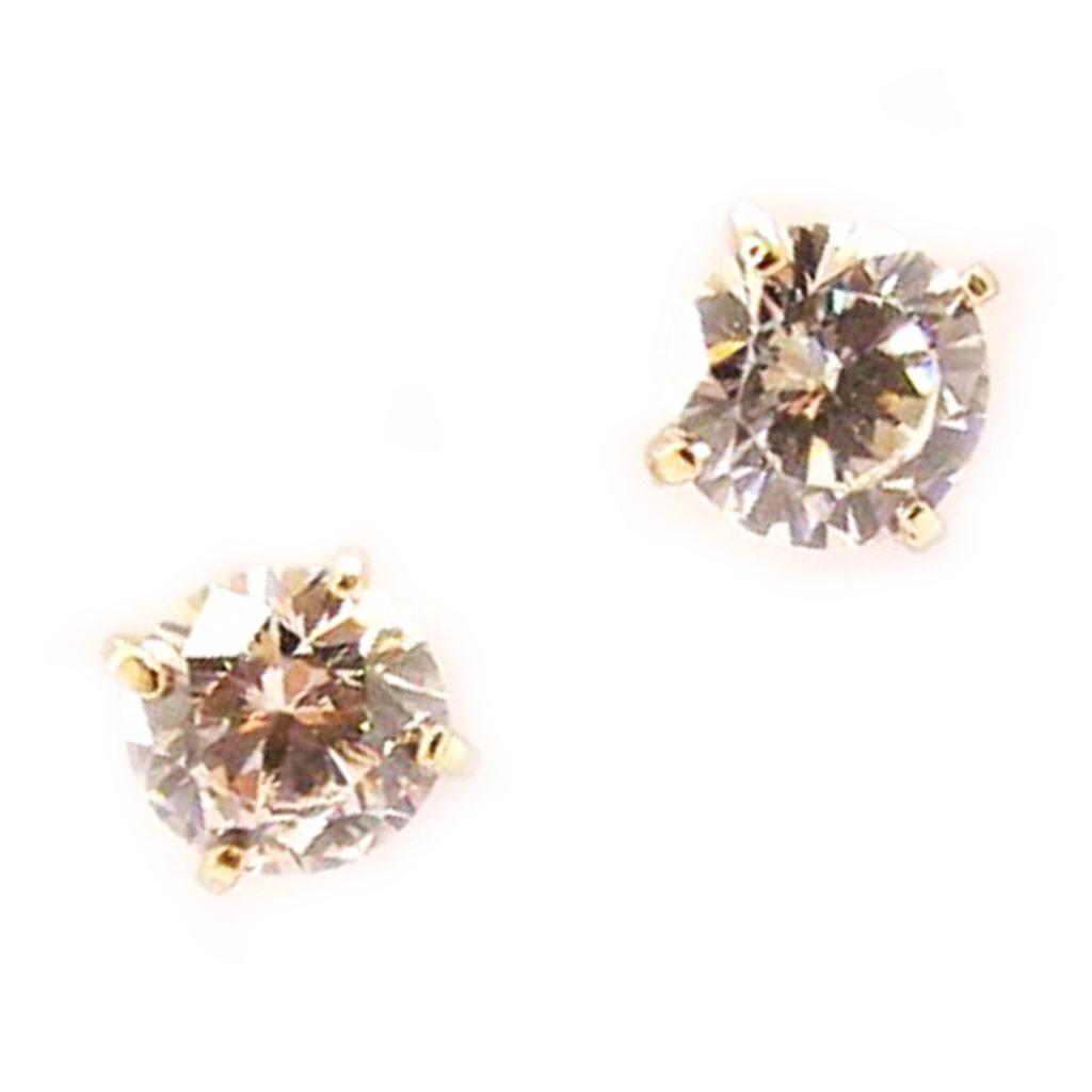 Les Trésors De Lily [L5005] - 'Essentiel' Gold Plated Earrings, White Gold - 5 Mm
