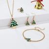 4pcs/set Christmas Necklace Earrings Bracelet Ring Four-piece Christmas Ornaments Xmas Gift Sjewerly Sets for Women
