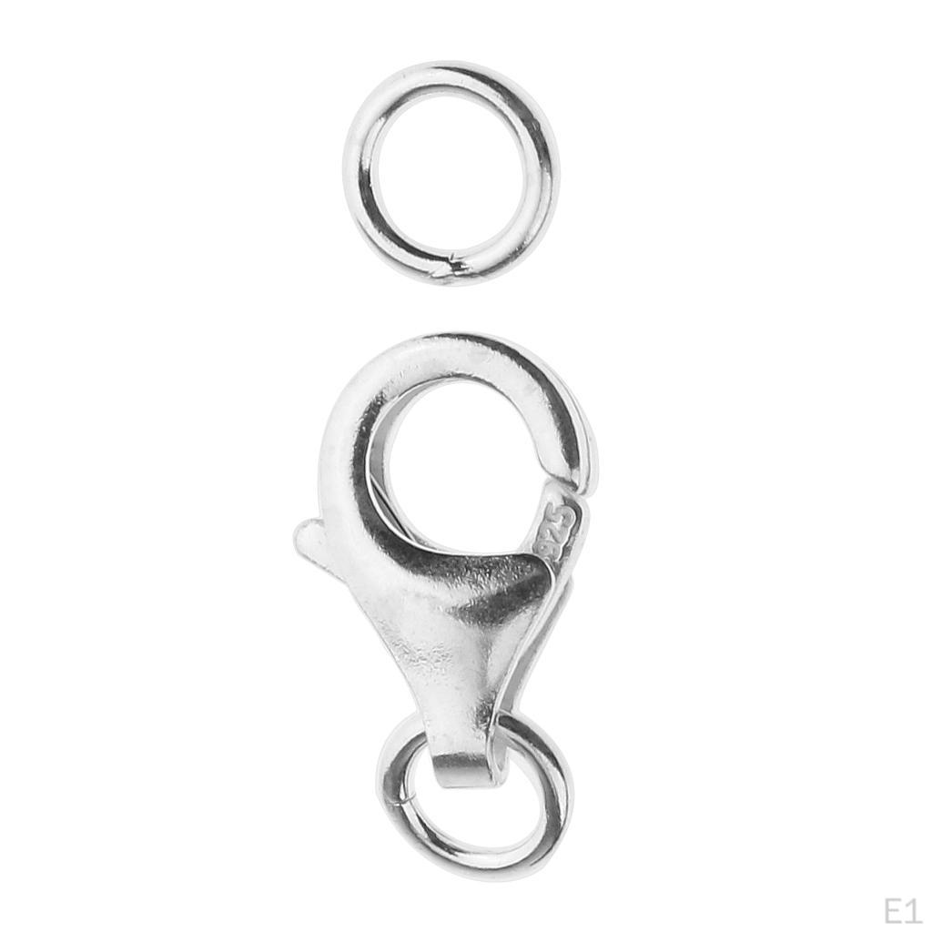 2x 925 Sterling Silver Lobster Claw Clasp With Jump For Jewelry Finding