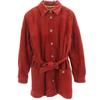 Made In Italy Leather Coat 44 Red Series Women Used