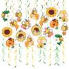 48 Pcs Bumble Bee Hanging Swirl Decoration Bee Themed Party Foil Ceiling Streamers for Baby Shower Birthday Party Decoration