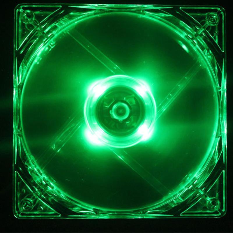 120mm Computer PC 4 LED Light Cooling Fan 12cm 4Pin Transparent Clear Case LED Luminous Chassis CPU Cooler Heatsink