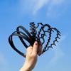 Unisex Simple Black Metal Plastic Hair Hoop Spring Wavy Wash Face Headband
