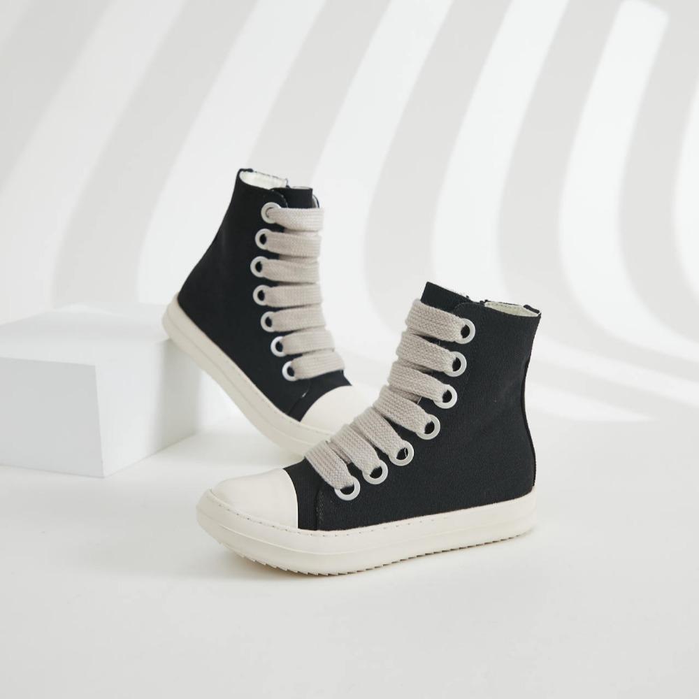 Rick High Top Flat Sneakers Platform Corss Tied Men's Shoes Women Sneakers Oween Designed Causal Flats Zip Ankle Botas 45