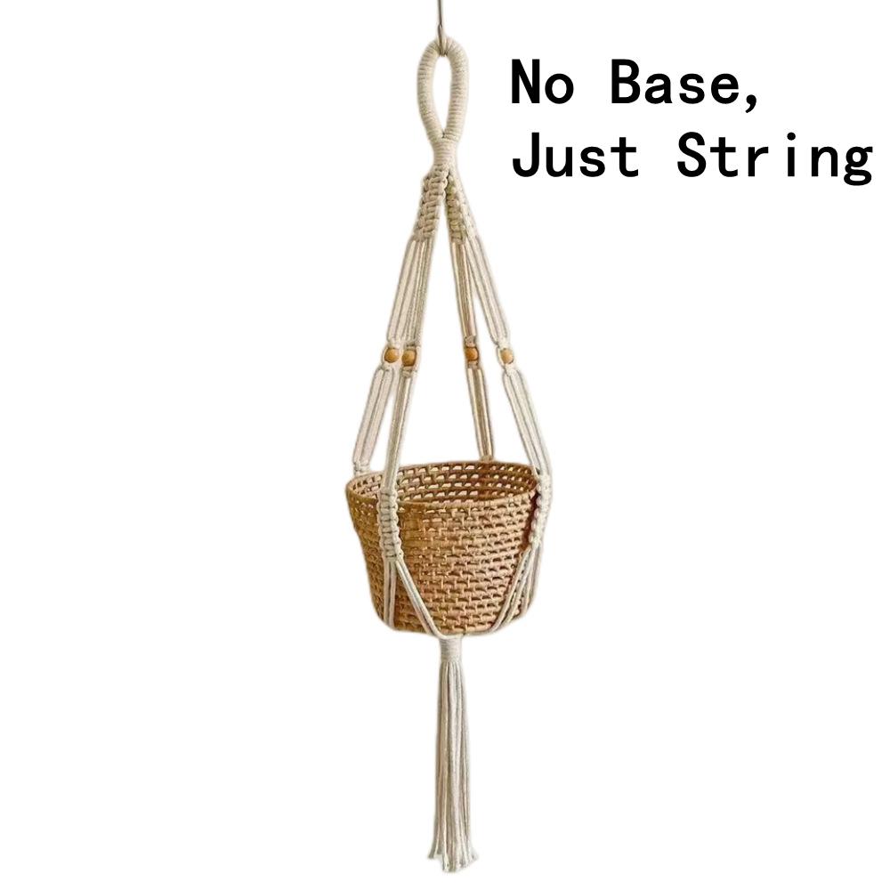 Handmade Macrame Plant Hanger Indoor Hanging Planter Basket Woven Cotton Rope Flower Pot Crochet Plant Holder Stand for Decor