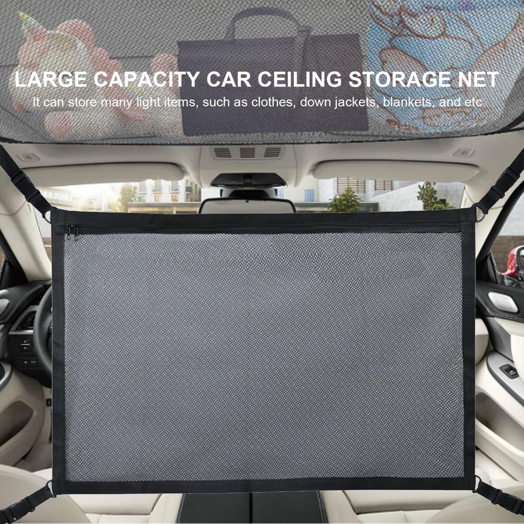 Car Ceiling Storage Net Ceiling Cargo Net Pocket Car Roof Long Trip Storage Bag for SUV Truck Bed