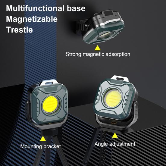 Mini Work Light Magnetic 6 Modes 4 Color Temperature Adjustable USB Rechargeable Outdoor Camping Hiking Hanging Lamp Emergency Repair Light