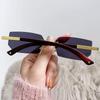 New Polygonal Frameless Glasses For Women With High-end Literary Retro Sunglasses Fashion Sunglasses 336