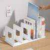 4 Grid Bookends Stand Bookshelf Desktop Decor Storage Rack Bookend Book Holder School Stationery Office Desktop File Organizer