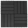 VidaXL 11x WPC Terrace Tile 30x30 Cm 1 M² Black Lawn Patio Tile 45023