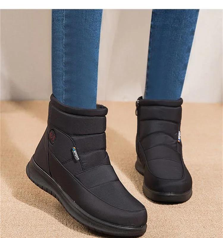 2024 Women Snow Boots Winter Waterproof Women Ankle Boots Fashion Comfortable Platform Warm Plush Winter Cotton Shoe Botas Mujer