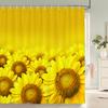 Sunflower Fresh Flowers Pattern Shower Curtain Bathroom Waterproof 3d Printing Bath Curtain With Hooks 180*180cm Polyester Cloth