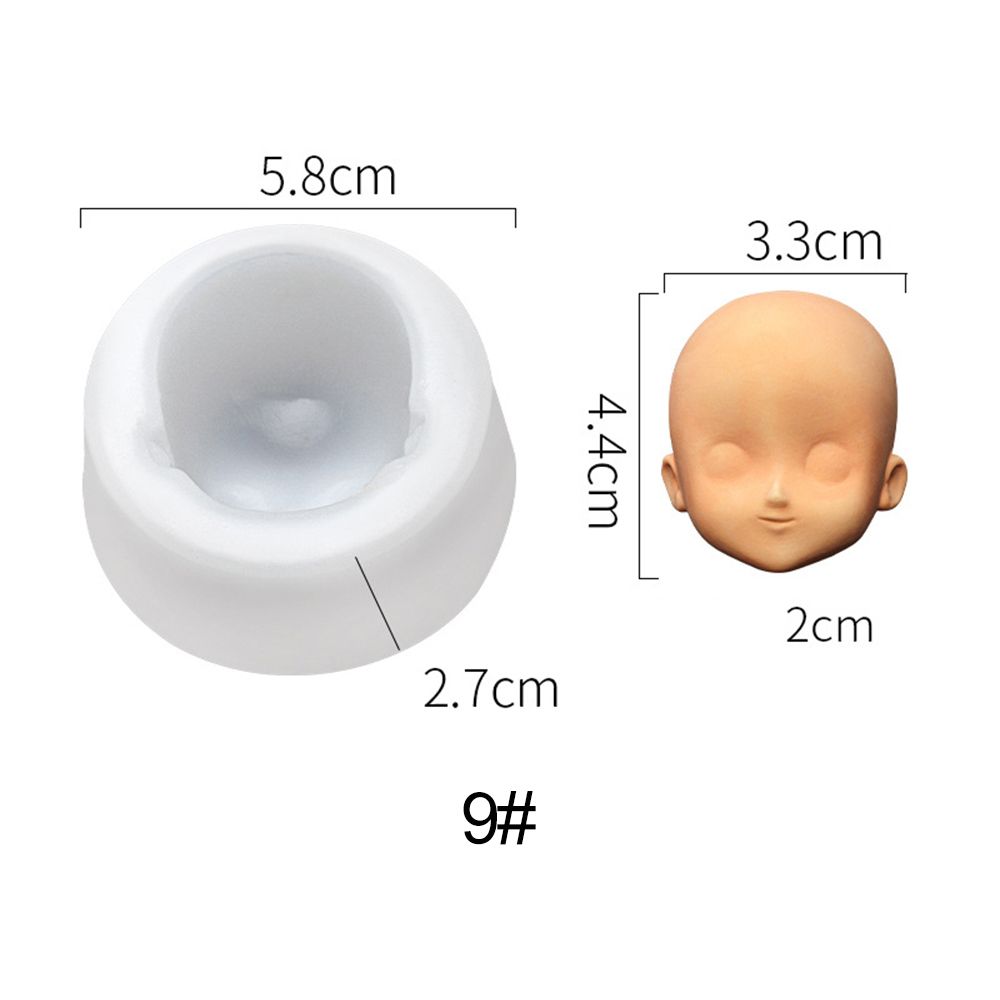 Q Version Doll Modification Accessories Baby Face Silicone Molds Clay Head Sculpey 3D Facial Mould