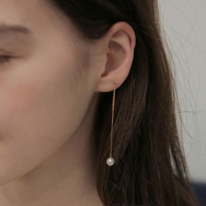 Modernlike 14k Gold-filled Silver Long Pearl Drop Earrings