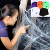 Halloween Scary Party Scene Props White Stretchy Cobweb Spider Web Horror Decoration For Bar Haunted House