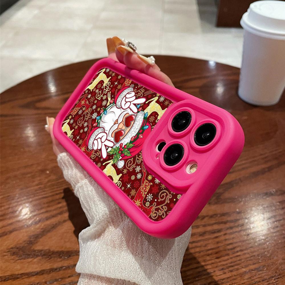 N109 Happy New Year Merry Christmas Design Soft Angel Eyes Phone Cases for iPhone 16 15 14 13 11 Pro Max 8 7 6 Plus 12 Mini XR XS Max Shockproof Cover