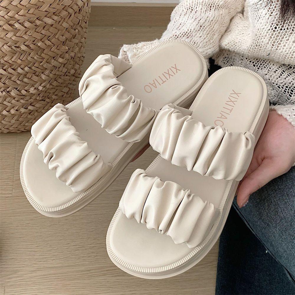 Slides with Heel Outside Summer 2024 Soft Height Women's Slippers and Ladies Sandals Off White Shoes I F Waterproof Shoe Unique