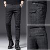 Autumn And Winter Men 'S Casual Pants Slim Fit Stretch Feet Men 'S Korean Style Trousers Plaid Plus Size Casual Long Pants
