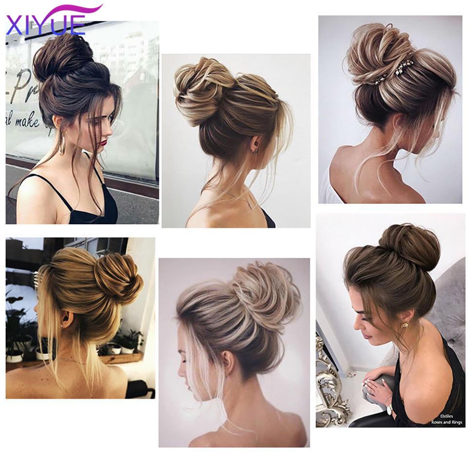 Synthetic Flexible Hair Buns Curly Scrunchy Chignon Elastic Messy Wavy Scrunchies Wrap For Ponytail Extensions For Women