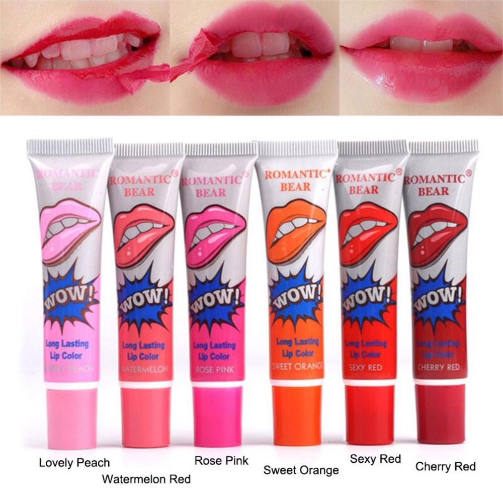 Cosmetics Lipstick Matte Romantic Peel Off Tear-Off Lip Gloss Film Magic Long Lasting Lips In 1, Lovely Peach, 01