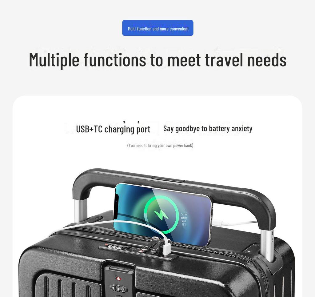 Yongsheng 20" Female Student Trolley Case with Custom Logo and Front-Opening Design