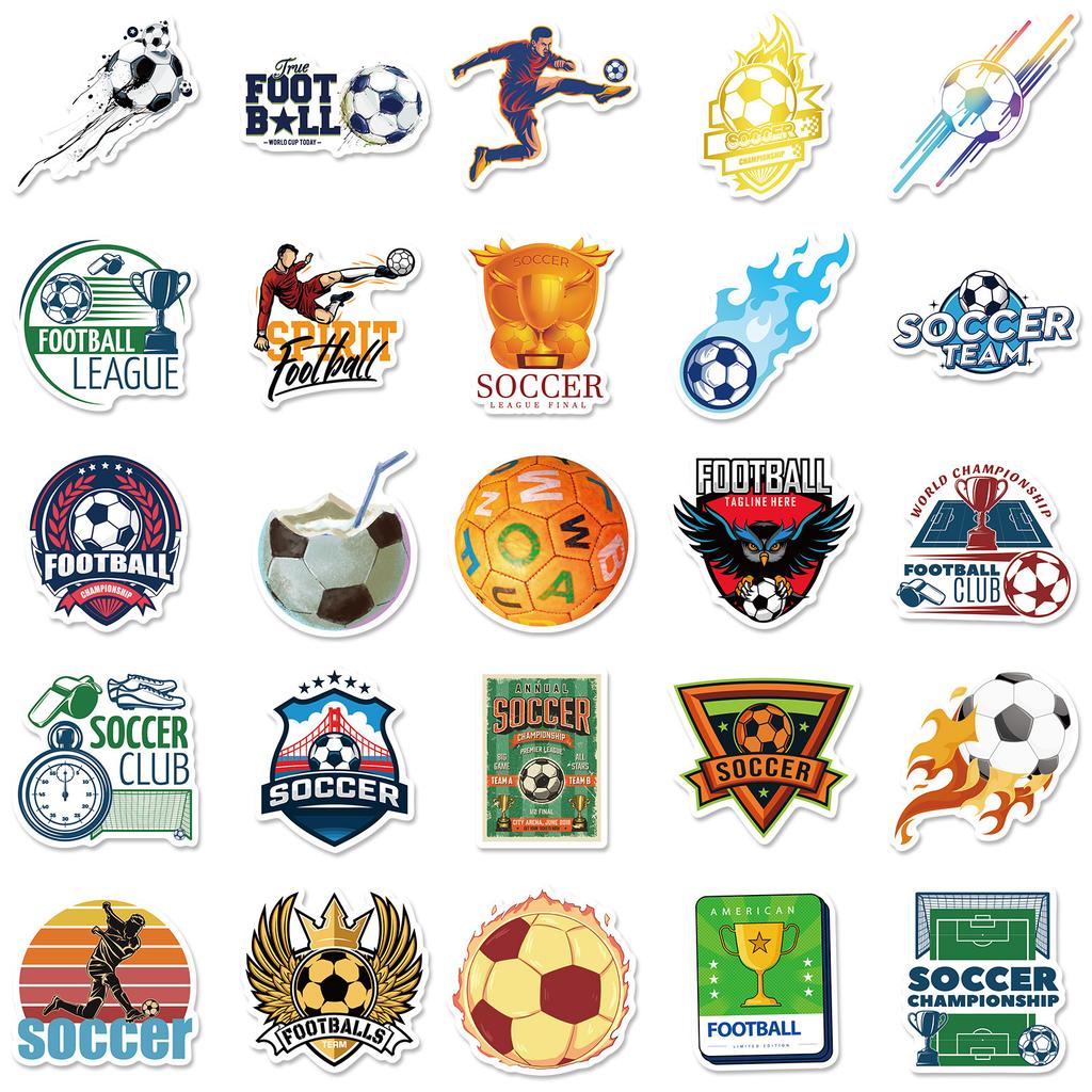 50 New Football Stickers Cartoon Luggage Stickers Decoration World Cup Football Stickers