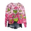 Women's Fashion Round Neck Pullover Top Long Sleeve Tee Christmas Printed Sweatshirt