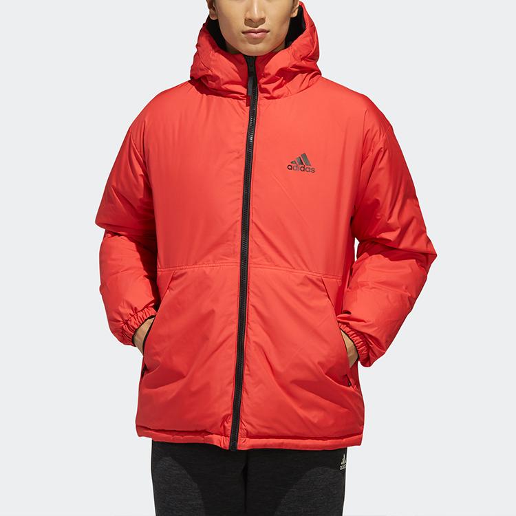 Adidas Reversible Hooded Down Jacket Men Outerwear Black EH4011