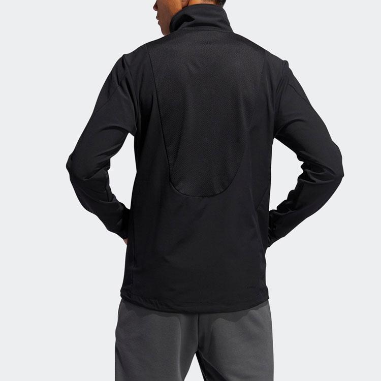 Adidas Cool Touch Striped Stand Collar Logo Jacket Men Outerwear Black GE3424