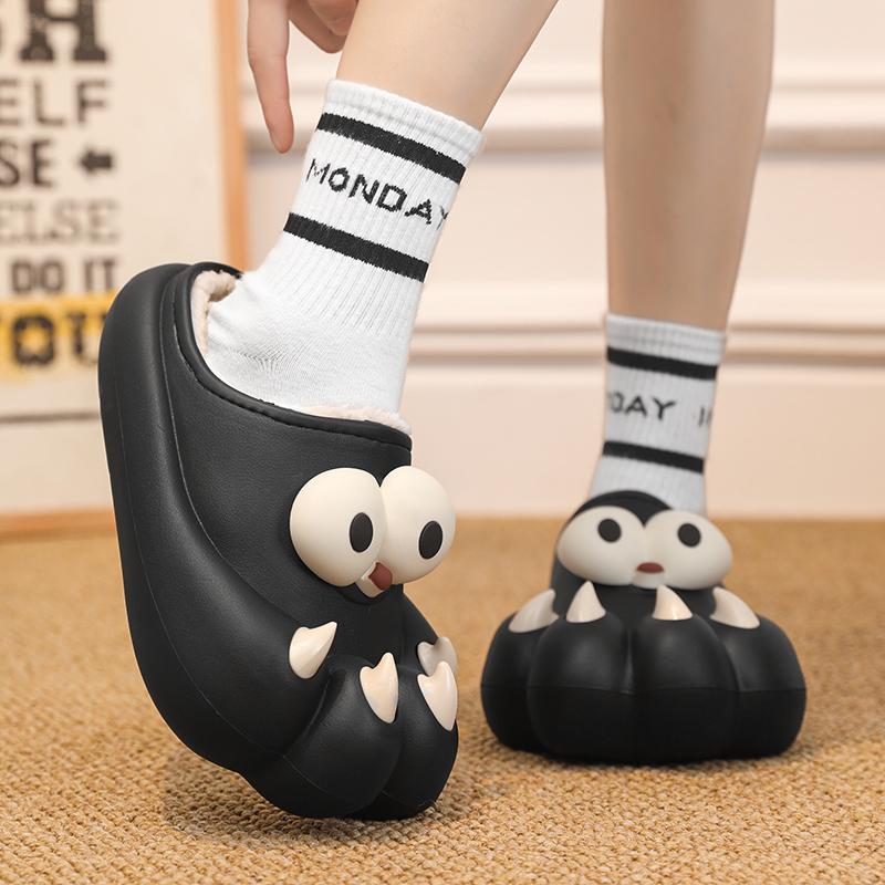 Winter Couple Plus Size Fashionable Lightweight and Plush Warm Slippers Cotton Shoes Men's and Women's Casual Cotton Slippers 36-45