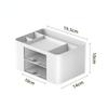Creative Transparent Drawer Storage Box Desktop Cosmetics Organizer Student Large Capacity Pen Holder School Office Stationery Supplies
