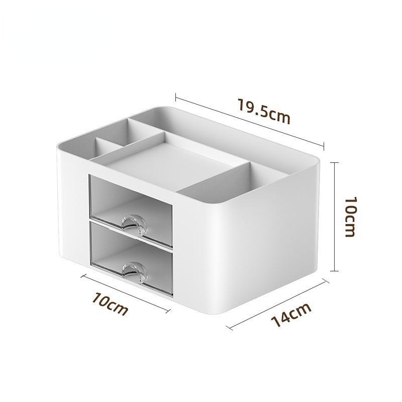 Creative Transparent Drawer Storage Box Desktop Cosmetics Organizer Student Large Capacity Pen Holder School Office Stationery Supplies