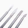 4Pcs/lot Double Sided Finger Cuticle Pusher Dead Skin Nail Art Remover Cuticles Stainless Steel Pedicure Manicure Cleaner Tools