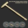 New 6 In 1 Micro Mini Multifunction Multi Brass Hammer 3 Kinds Screwdriver Bits Pocket DIY Tools Small Round Hammer 5 In 1