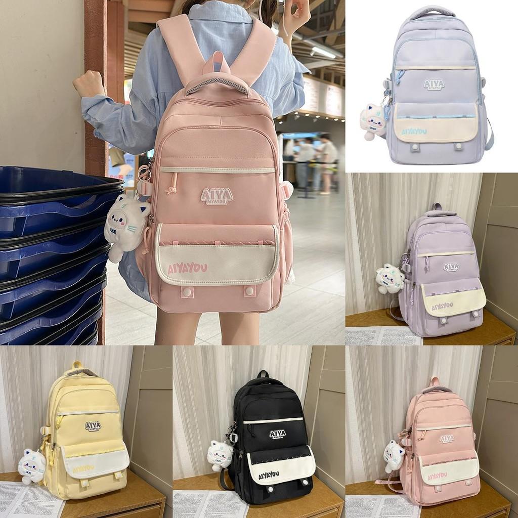 School Letter Girls Backpack Large Capacity Casual Travel Bag For Use Daily