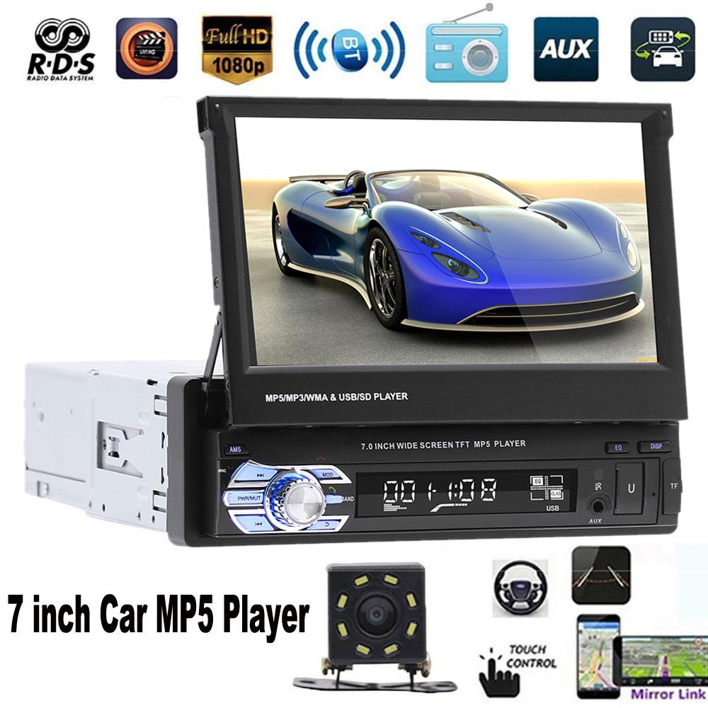 icreative 9601 7 Inch Universal Bluetooth Car AM/FM Radio Audio Video MP5 Player with Rearview Camera RDS Reversing Navigation Car Player