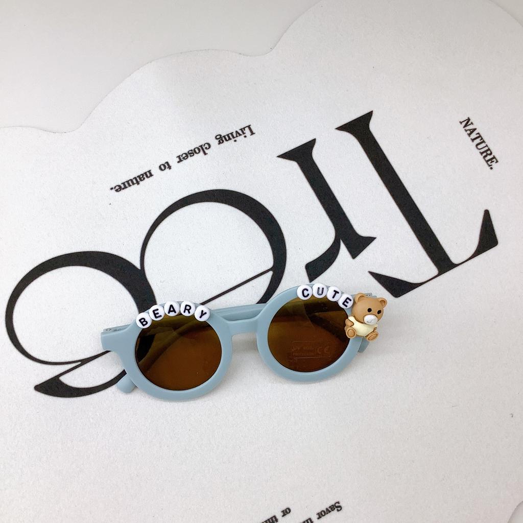 Vintage Children'S Sunglasses Cute Baby Bear Sunglasses Fashion Cartoon Uv-Proof Boys And Girls Glasses