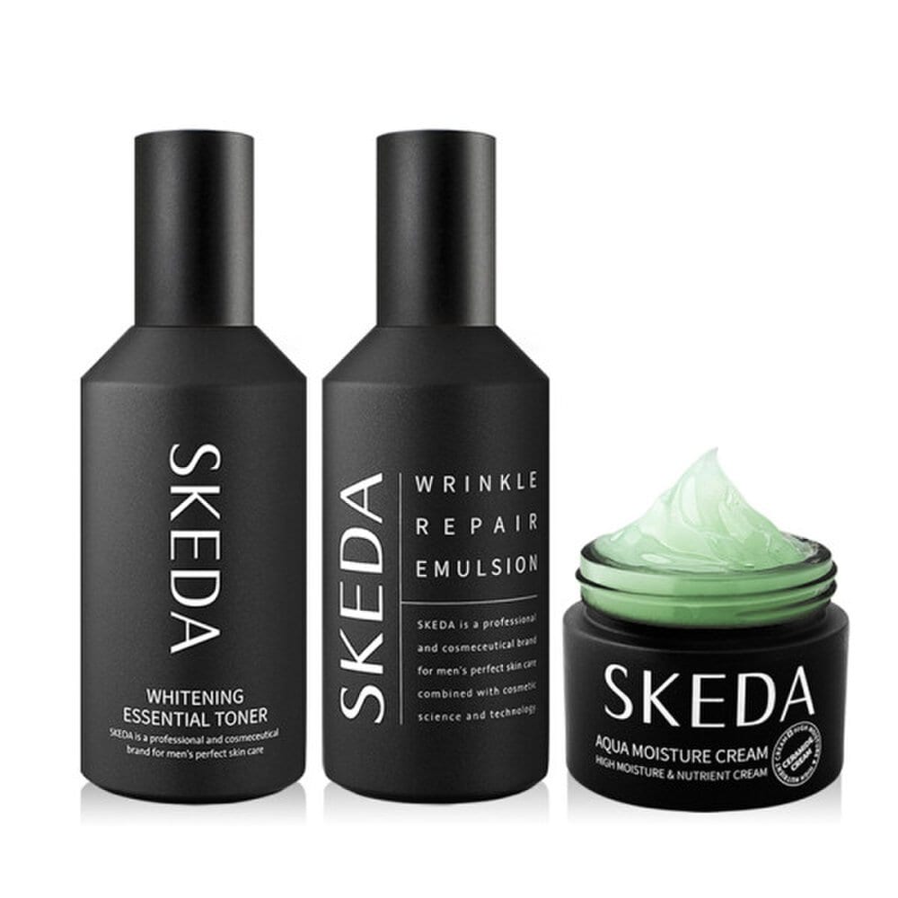 SKEDA Men's Whitening Wrinkle Improvement (Skin + Lotion) + Moisture Cream Basic 3-piece Set
